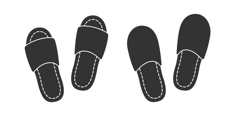 Slippers graphic icons. Slippers signs isolated on white background. Vector illustration