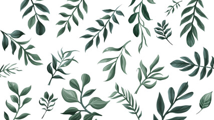 Dark Green Botanical Leaf Pattern Seamless Texture for Design Projects