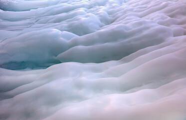 Inside the ice cave - ice cave winter frozen nature background landscape - Lake Baikal, Siberia, Eastern Russia