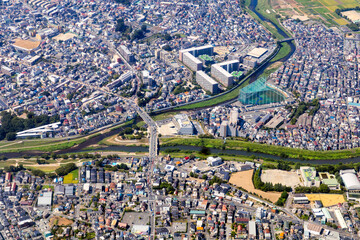 埼玉県の志木市役所付近を空撮
