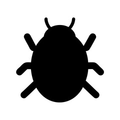 Silhouette of an insect or beetle with six legs and antennae