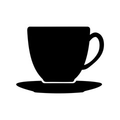 Elegant silhouette of a cup and saucer, showcasing simplicity and sophistication