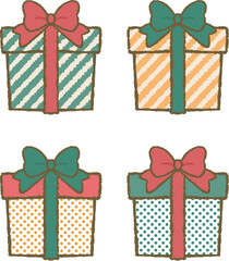 Gift box illustration set of 4