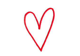 A hand-drawn illustration of a large red heart. This classic symbol represents love, passion, and affection. The design is simple, artistic, and minimalist, conveying warmth and emotion.