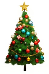 Christmas tree with decorations ornaments festival colorful.