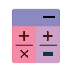 Colorful flat design calculator icon for math and finance. A simple graphic symbol for accounting, business, and educational concepts.