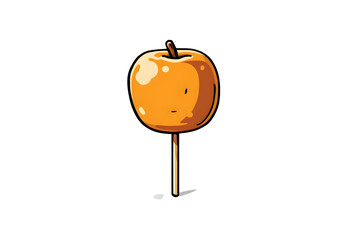 Obraz premium Caramel apple illustration, sweet candy dessert for autumn fair
