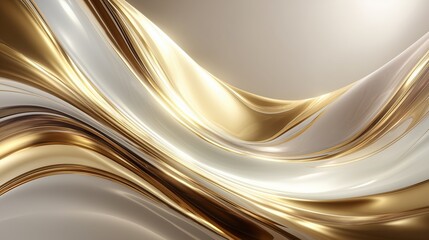 A sleek and modern abstract background with smooth, curved lines in shades of beige and gold. 4
