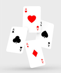 Poker cards. Casino banner. Vector illustration.