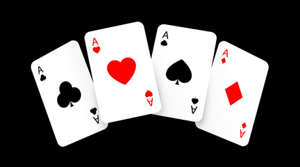 Poker cards. Casino banner. Vector illustration.