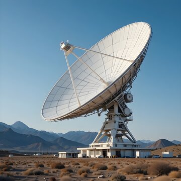 parabolic satellite antenna, satellite antenna, dish antenna, Large-scale satellite antenna, AI Generative