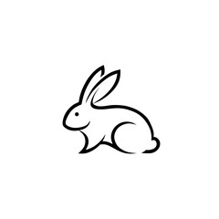 Minimalist Rabbit Logo - Simple Bunny Line Art Design 