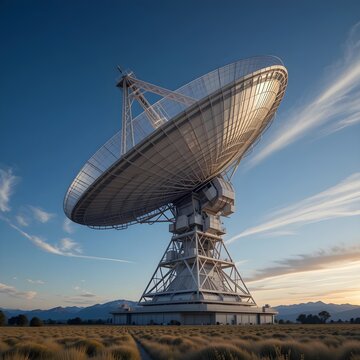 parabolic satellite antenna, satellite antenna, dish antenna, Large-scale satellite antenna, AI Generative