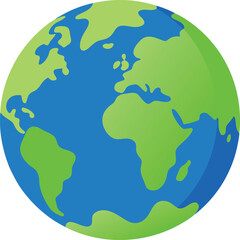Earth globe on transparent background.