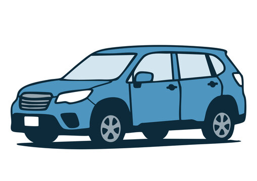 SUV-スポーツ用多目的車のシンプルなイラスト