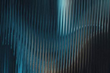 Abstract vertical lines of blue and gray create a textured, futuristic background with a sense of depth and movement