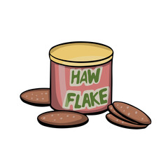 Haw flakes, hawthorn dessert vector illustration