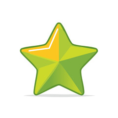 Obraz premium Green and Yellow Star Shape Illustration Isolated on White