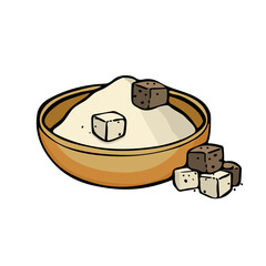 Granulated sugar food symbol vector illustration