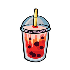 bubbletee refreshing drink food vector illustration