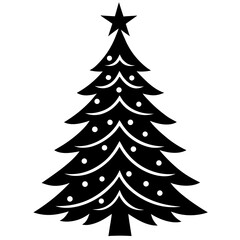Obraz premium Christmas Tree vector illustration on white background