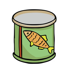 Canned fish jar vector illustration