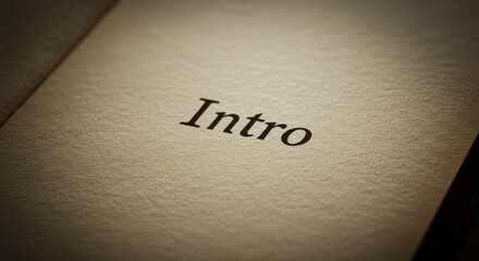 Open book displaying the word Intro symbolizing the beginning of a new chapter