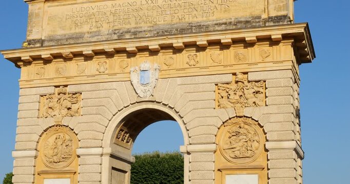 The Triumpal arch of Montpellier. Avenue Foch, Montpellier, Herault department, France.