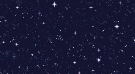 Obraz premium Pixelated celestial nightscape with twinkling stars evokes retro gaming atmosphere