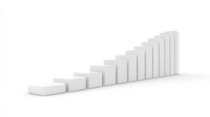 A series of ascending white rectangular blocks angled upwards from left to right, symbolizing growth, success,