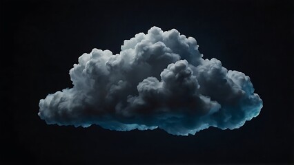 Abstract minimal cloud icon, close-up view against sleek dark background.
