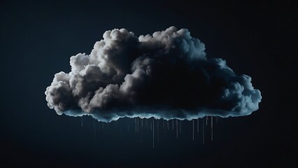 Abstract minimal cloud icon, close-up view against sleek dark background.