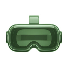 Fototapeta premium Green virtual reality headset isolated on transparent background