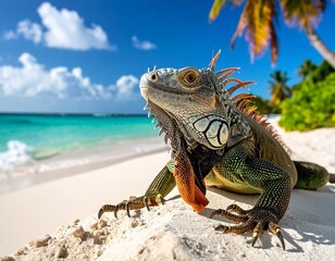 iguana on the beach