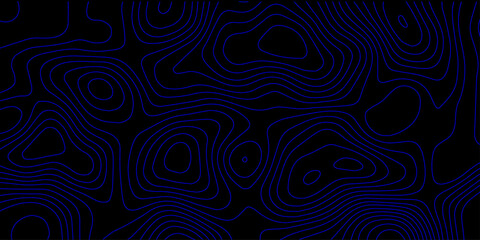 Artistic Digital Topography Design with Flowing Blue Contour Lines Over Dark Minimal Background for Use in Technology, Science, and Digital Media