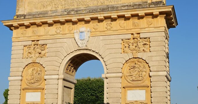The Triumpal arch of Montpellier. Avenue Foch, Montpellier, Herault department, France.