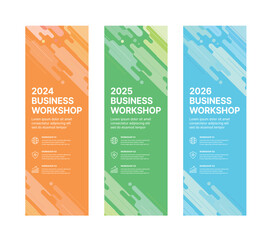 Modern business banner templates with abstract geometric patterns. Perfect for workshops, events, conferences, presentations, or branding projects, combining style and professionalism.
