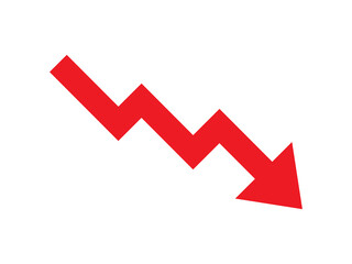 red down arrow graph