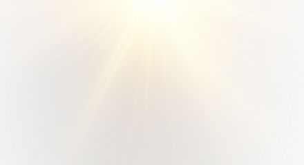 PNG sunlight and glowing sunbeam. Bright shine with lens flare and golden rays.