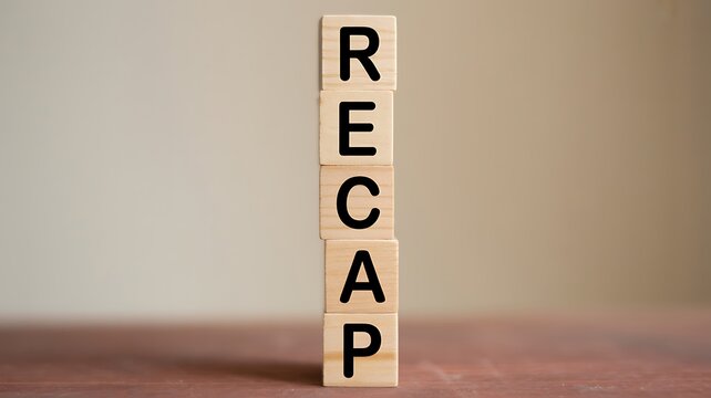 Need a quick recap of the week's important tasks? Use this simple 'RECAP' wood block arrangement to visualize your project status and get things done with ease