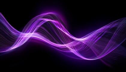 Fototapeta premium Abstract Purple Light Wave On A Black Background