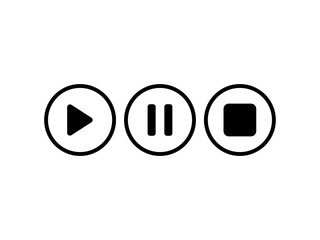 play pause and stop button icon