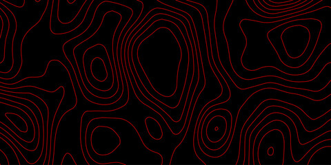 Fototapeta premium Futuristic Abstract Hologram Style Wallpaper with Glowing Red Neon Wave Contours and Topographic Mapping Grid Vector Design