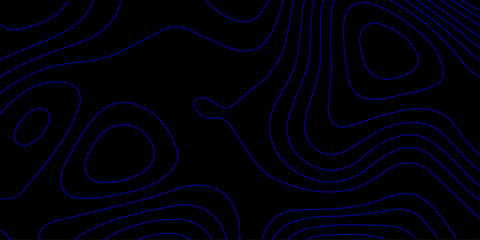 Blue Neon Topographic Wave Lines on a Dark Abstract Background Providing a Contemporary Digital Mapping and Visualization Effect for Creative Projects
