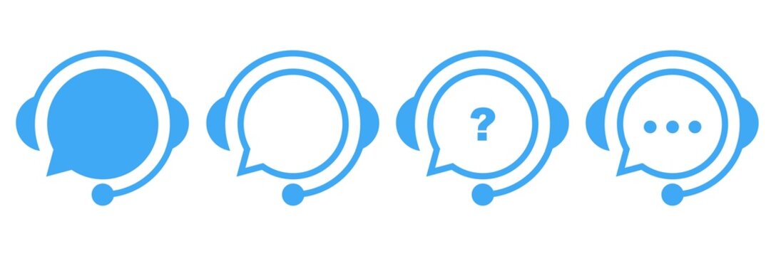 Internet chat, customer service feedback, communication icons 