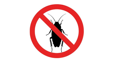 No cockroach sign, prohibition symbol isolated on transparent background