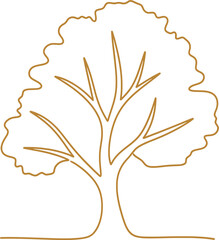 Simple Line Drawing of a Tree