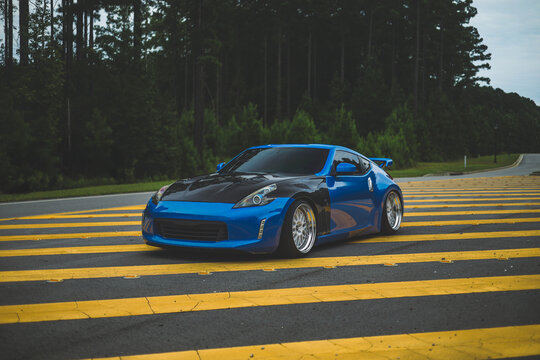 Blue nissan 370z in Okatie, South Carolina, August 29, 2025