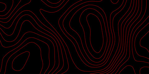 Dark Futuristic Digital Landscape with Glowing Red Neon Wave Contour Lines and Cyber Grid Topographic Mapping Vector Wallpaper