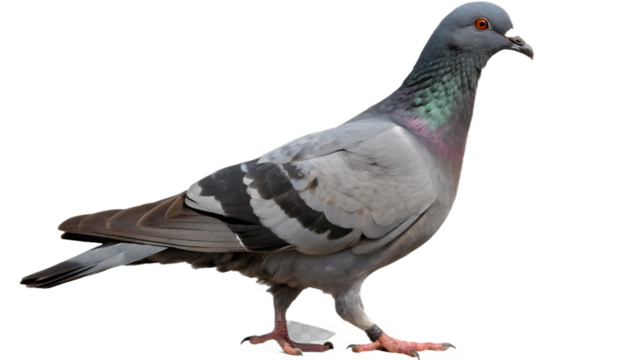 pigeon on white background